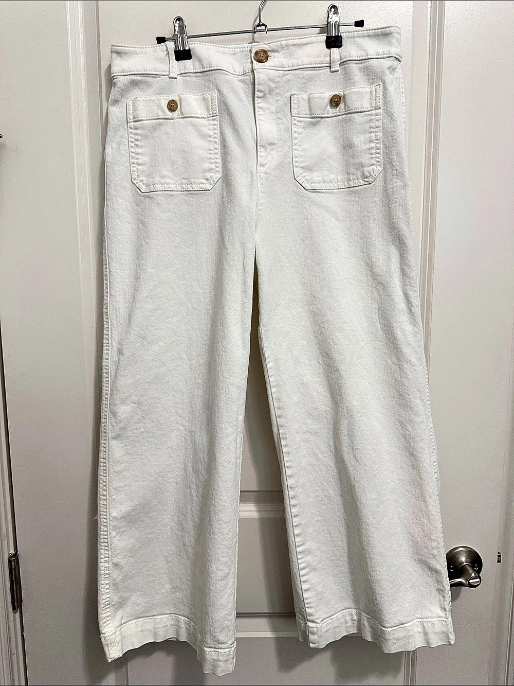 Loft “The Palmer” Wide Leg Pants in White Like New